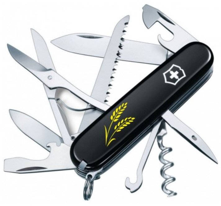 

Victorinox Huntsman Ukraine 91мм/15 функций/черный /Колоски пшеницы (1.3713.3_T1338u)