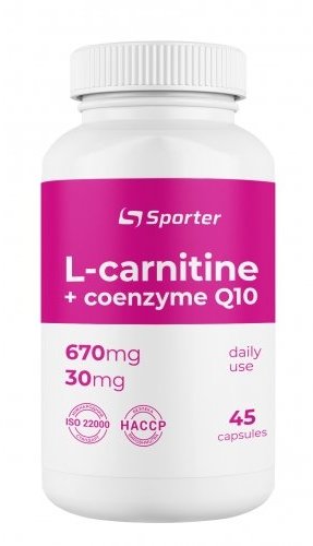 Акція на Sporter L-carnitine 670 mg + CoQ10 30 mg 45 Capsules (817242) від Stylus