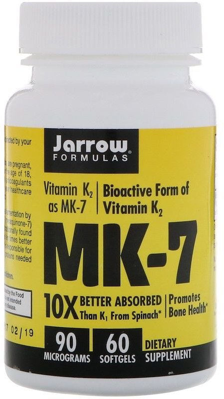 

Jarrow Formulas MK-7 Vitamin K2 as MK-7 90 mcg 60 Softgels Вітамін К2