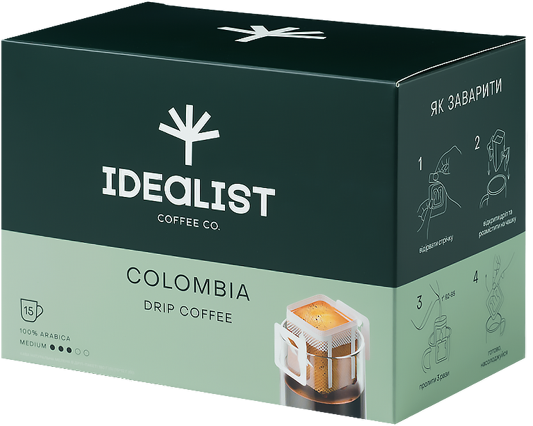 

Дрип-кофе Idealist Coffee Co Колумбия 15 шт