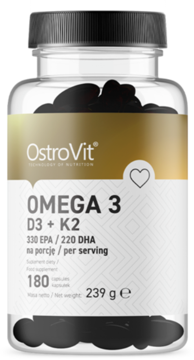 Акція на OstroVit Omega 3 D3 + K2 Омега 3 D3+K2 180 капсул від Stylus