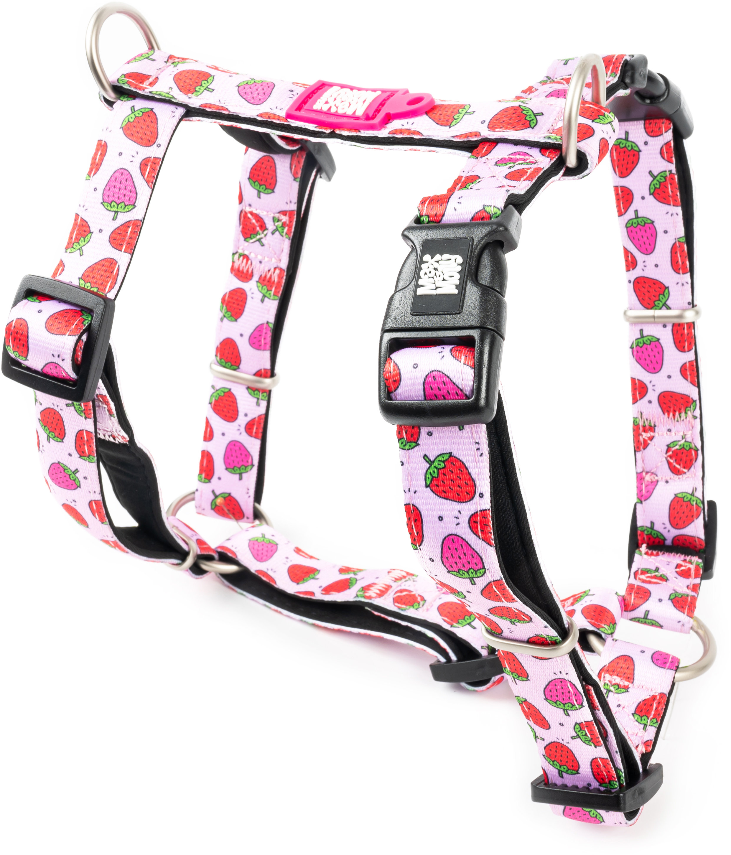 

Шлейка для собак Max & Molly Urban Pets H-Harness - Strawberry Dream/L 2 см 70-98 см розовая (4894512051461)