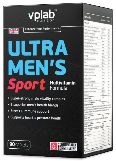 

VPLab Ultra Men's Sport Multivitamin Formula Мужская мультивитаминная формула 90 капсул