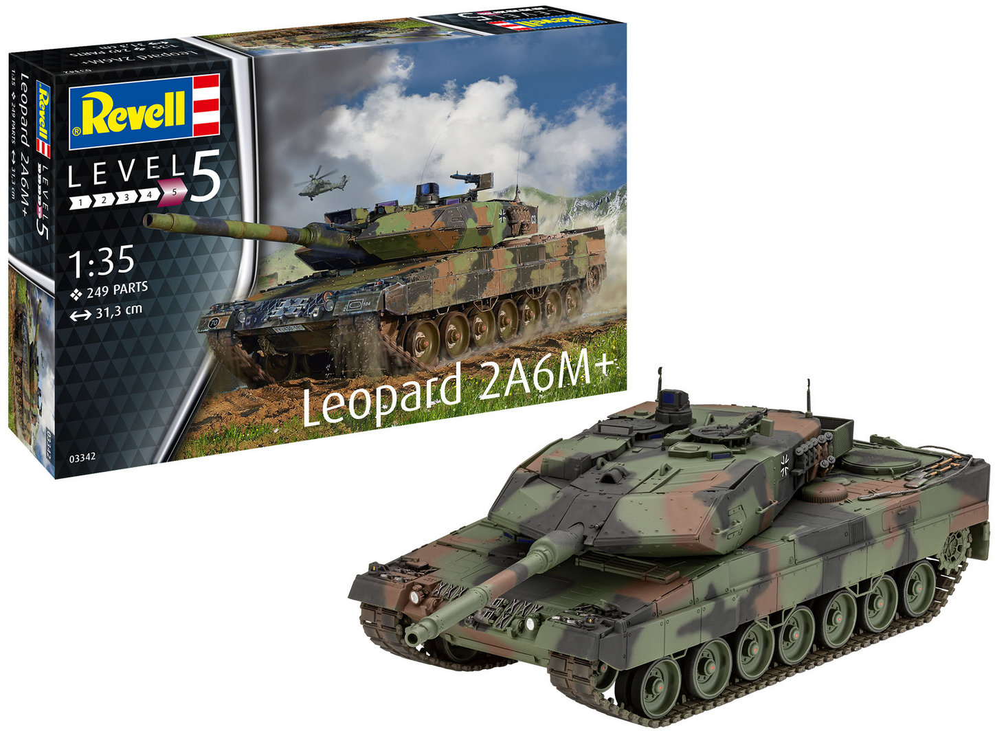 Акція на Збірна модель-копія Revell Танк Леопард 2 A6M+ рівень 5 масштаб 1:35 від Y.UA