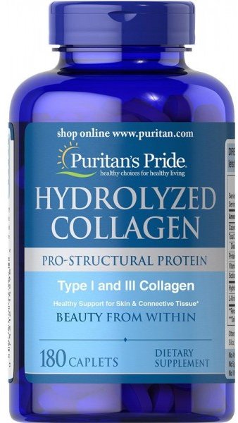 Акція на Puritan's Pride Hydrolyzed Collagen 1000 mg Коллаген гидролизированный 180 каплет від Stylus