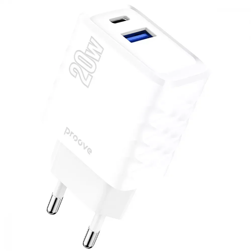 Акція на Proove Wall Charger USB+USB-C Speed Surge 20W White (WCSS20120002) від Stylus