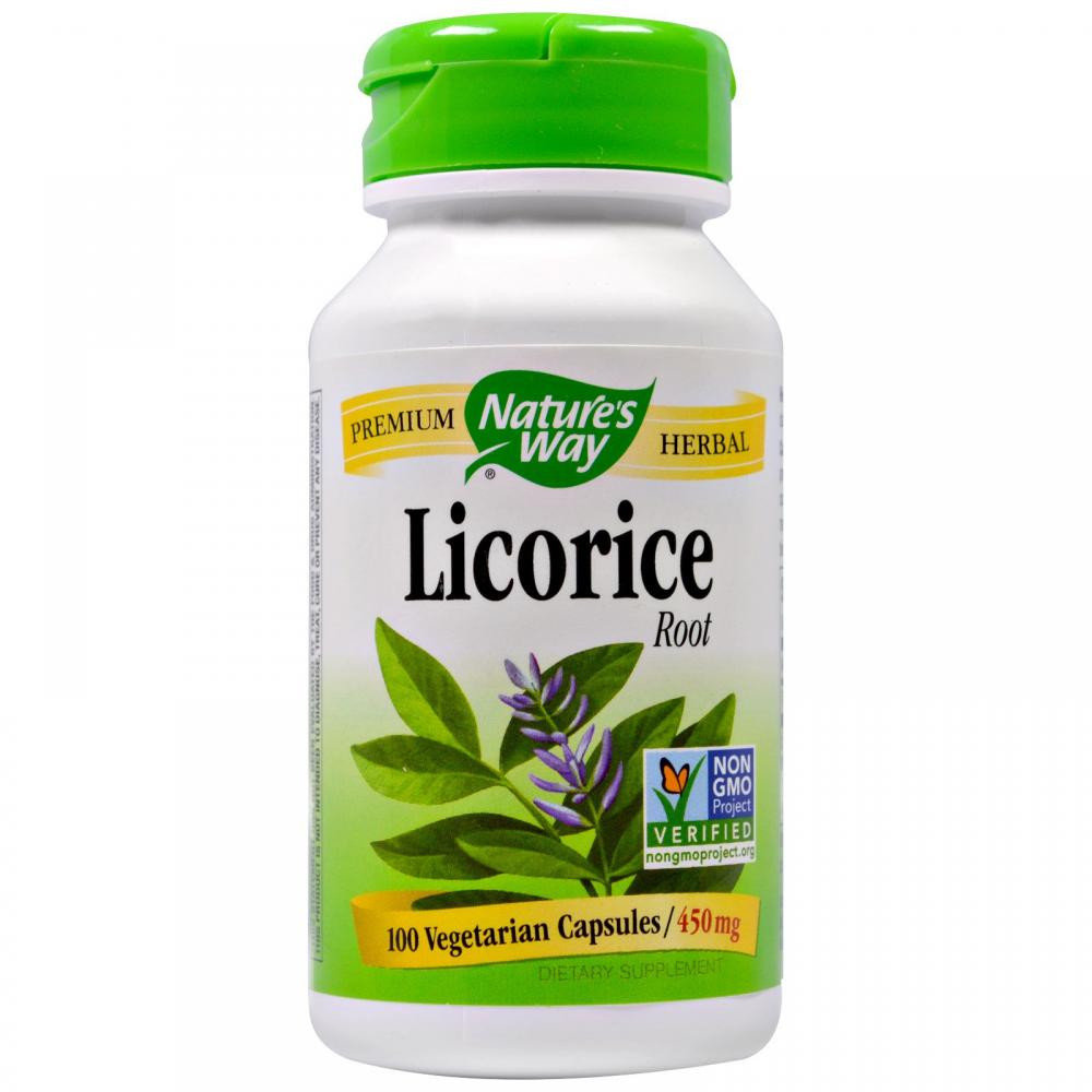 Акція на Nature's Way Licorice Root 450 mg 100 Veggie Caps Корень солодки від Stylus