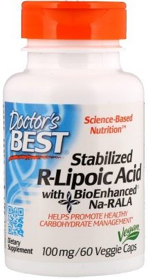 

Doctor's Best Best Stabilized R-Lipoic Acid 200 mg 60 Veggie Caps R-ліпоєва кислота з биоусиление Na-RALA