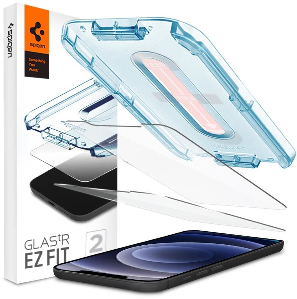 

Spigen Tempered Glass Protector Ez Fit GLAS.tR Slim 2 Pack (AGL01811) for iPhone 12 mini