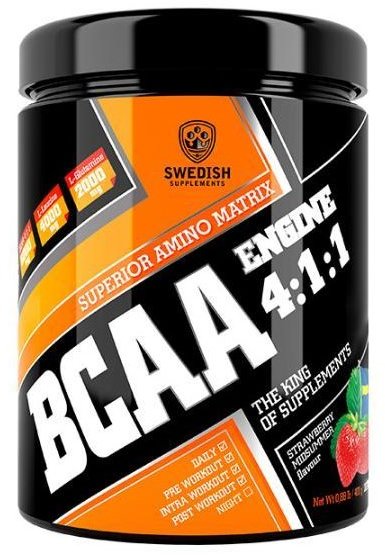 

Swedish Supplements Bcaa Engine 4:1:1 400 g /30 servings/ Strawberry midsummer