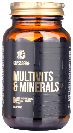 

Grassberg Multivits & Minerals Мультівітаміни і мінерали 60 таблеток