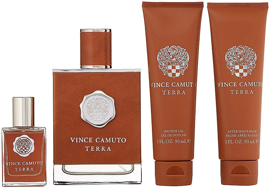 

Набор Vince Camuto Terra Туалетная вода 15 ml+Бальзам после бритья 90 ml+Гель для душа 90 ml+Туалетная вода 100 ml