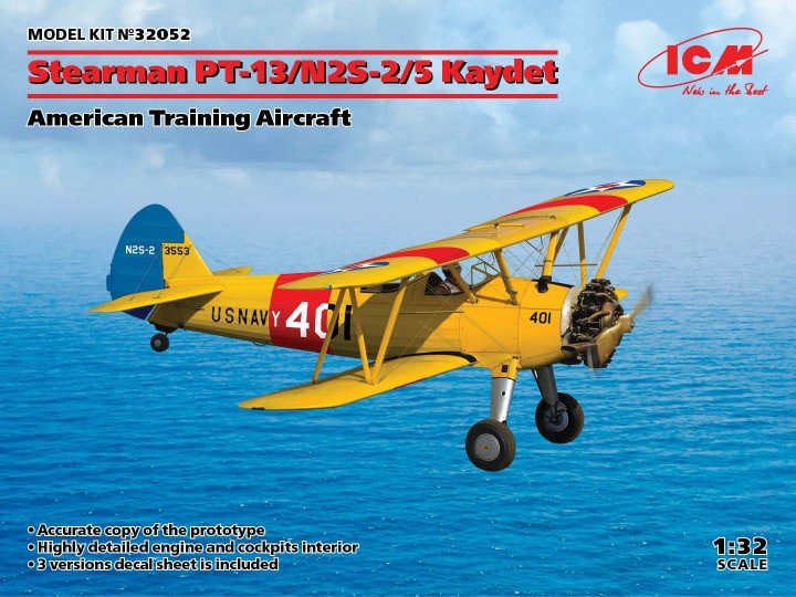 

Американский учебно-тренировочный самолет Icm Stearman PT-13/N2S-2/5 Kaydet