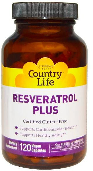 Акція на Country Life Resveratrol Plus 120 Veg Caps Ресвератрол від Stylus