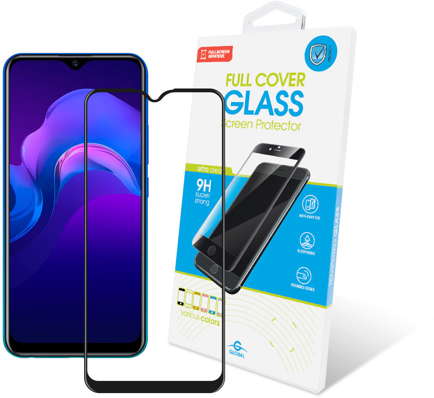 

Global Tempered Glass Full Glue Black for Vivo Y15