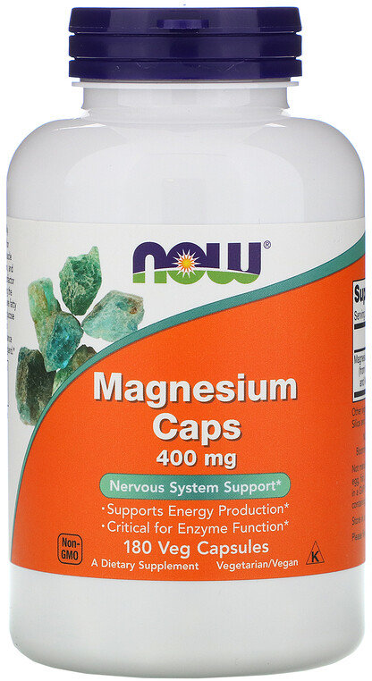 

Now Foods Magnesium Caps, 400 mg, 180 Veg Capsules (NOW-01283)