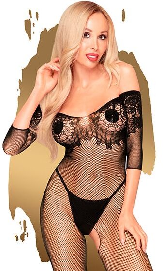 

Бодистокинг с имитацией лифа Penthouse - High Profile Black Xl