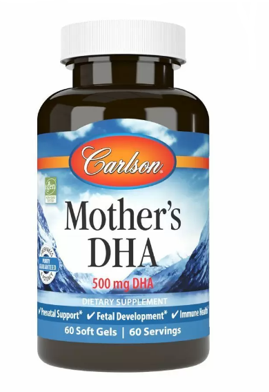 

Carlson Labs Mother's Dha Докозагексаеновая кислота (ДГК) для кормящих мам 60 мягких капсул