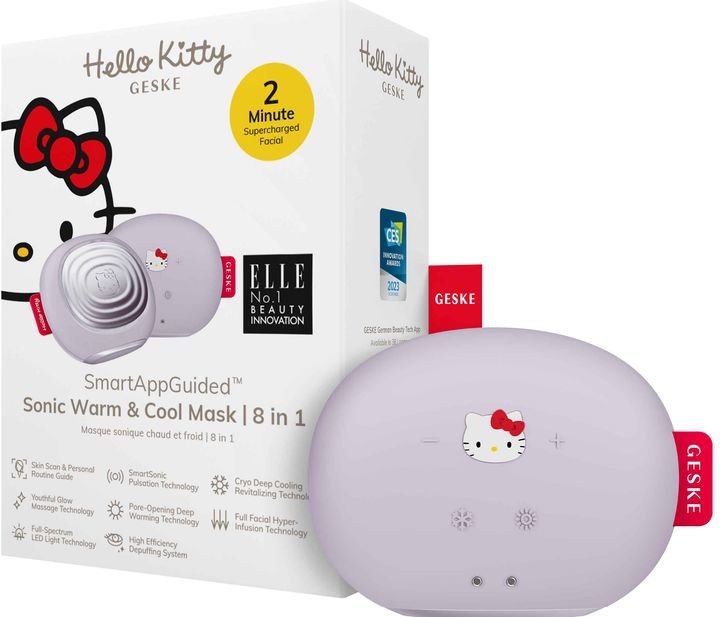 Акція на Звуковая маска тепло и холод Geske Sonic Warm & Cool Mask 8 в 1 by Hello Kitty Purple (HK000056PU01) від Stylus