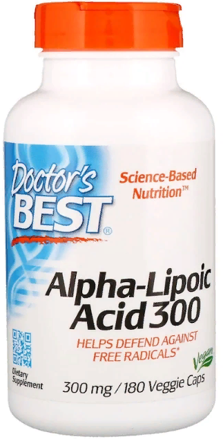 

Doctor's Best, Alpha-Lipoic Acid, 300 mg, 180 Veggie Caps (DRB-00277)