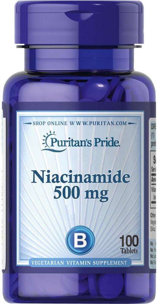 

Puritan's Pride Niacinamide 500 mg 100 tabs Ниацинамид