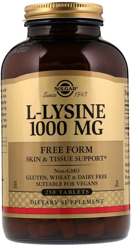 Акція на Solgar L-Lysine, Free Form, 1000 mg, 250 Tablets від Stylus