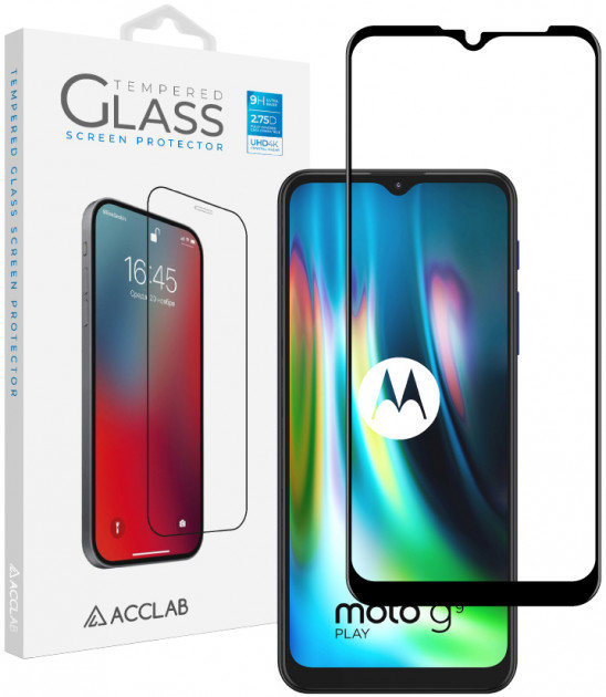 

Acclab Tempered Glass Full Glue Black for Motorola G9 Plus