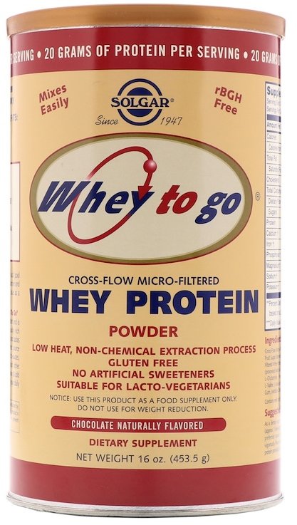 

Solgar Whey To Go Whey Protein Powder 16 oz (453.5 g) Natural Chocolate Flavor Солгар Сироватковий протеїн, шоколад