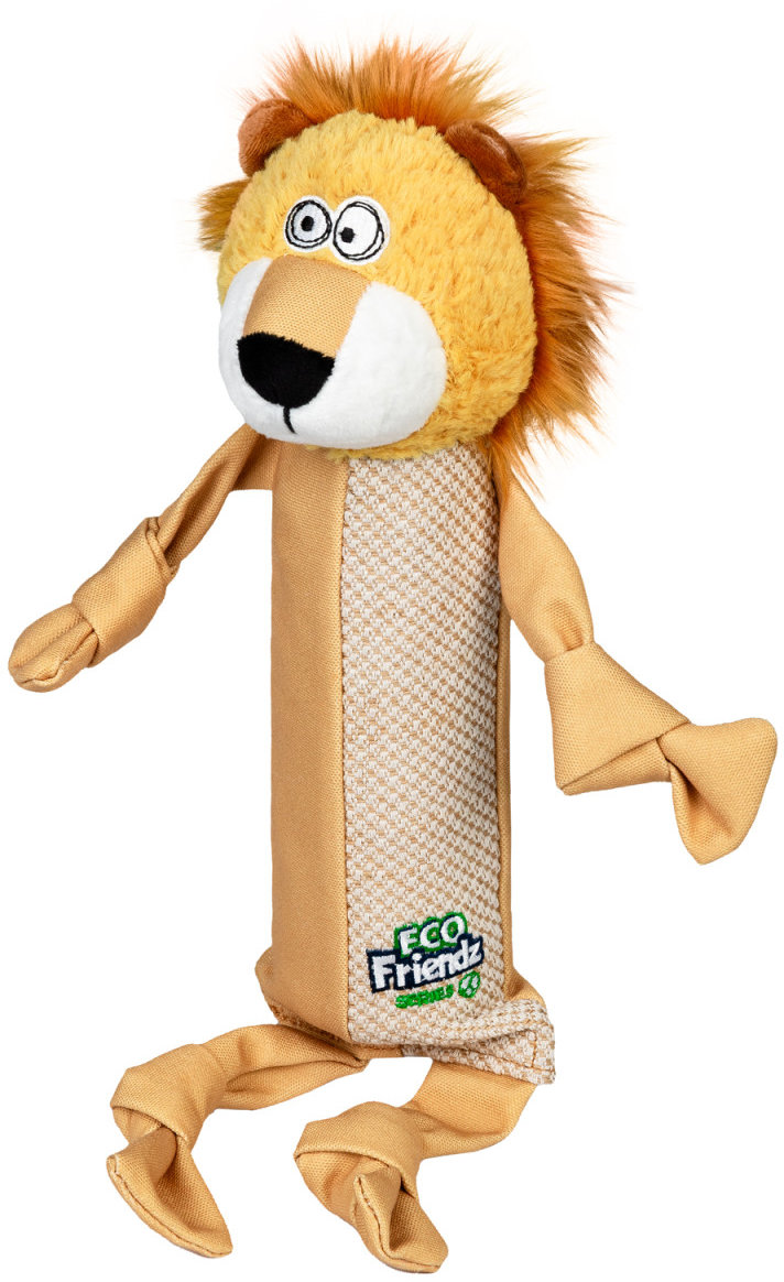 Акція на Игрушка для собак GiGwi Eco Friendz Лев с пластиковой бутылкой и пищалкой L 39 см (2250) від Stylus