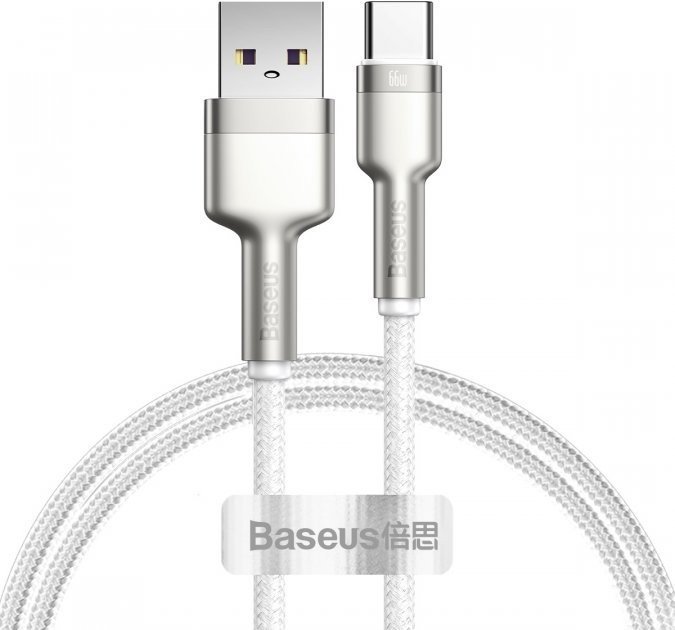 Акція на Baseus Usb Cable to USB-C Cafule Metal Data 66W 2m White (CAKF000202) від Stylus