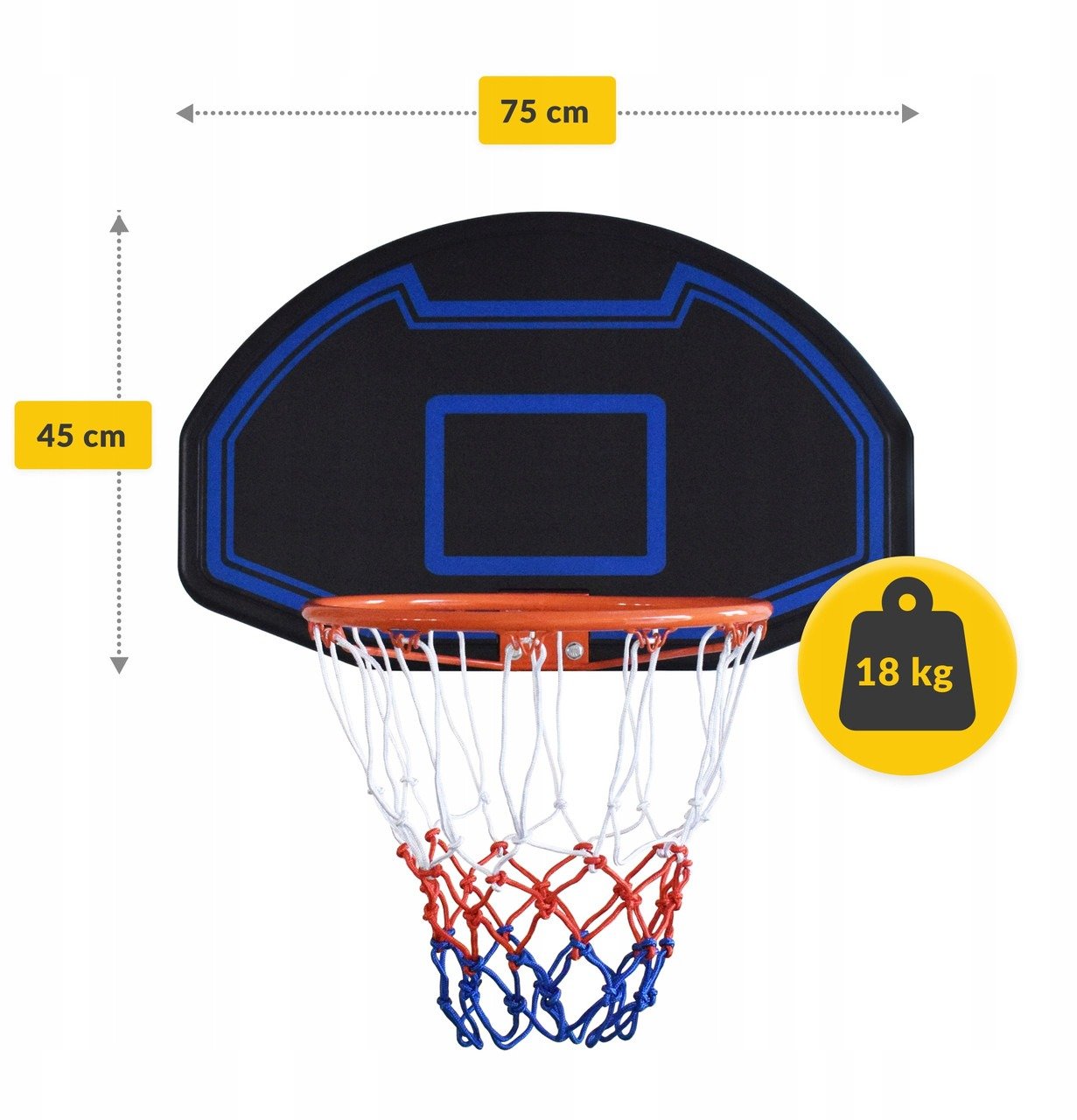 Акція на Баскетбольный щит Falcon Backyard 75 x 45 см настенный (BASKET01) від Stylus