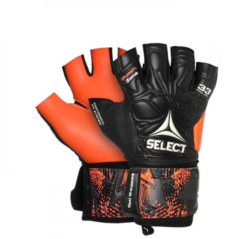 

Перчатки вратарские Select Goalkeeper Gloves Futsal LIGA33 черный, оранжевый Уни 11 (21см) (609330-201)