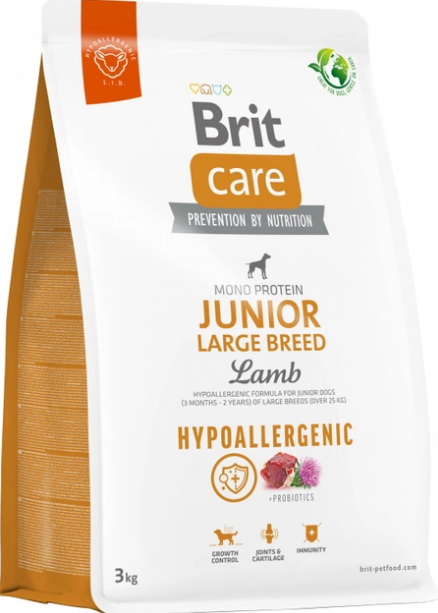 Акція на Сухой корм Brit Care Dog Hypoallergenic Junior Large Breed для молодых собак больших пород с ягненком 3кг (8595602559053) від Stylus