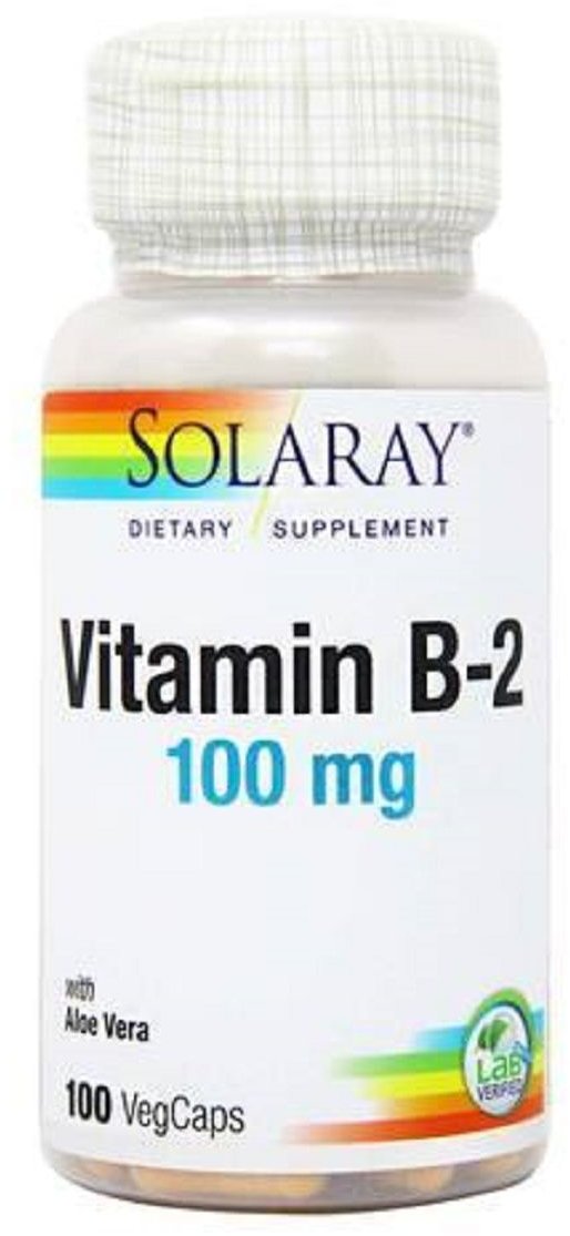 

Solaray Vitamin B2, 100 mg, 100 Veg Capsules (SOR04327)