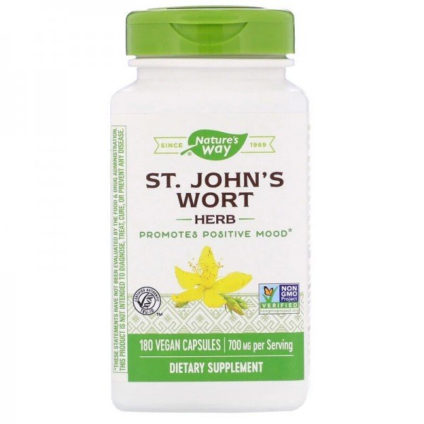 Акція на Nature's Way St. John's Wort Herb 350 mg Зверобой 180 веганских капсул від Stylus