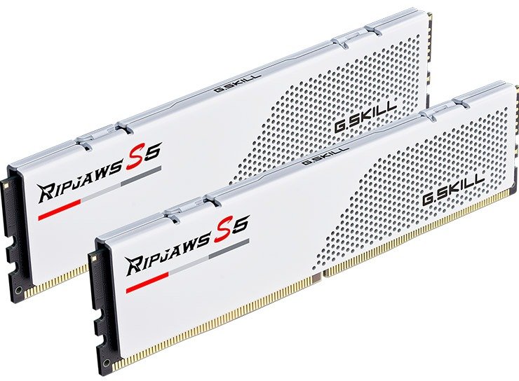 Акція на G.Skill 32 Gb (2x16GB) DDR5 6400 MHz Ripjaws S5 White (F5-6400J3648F16GX2-RS5W) від Stylus