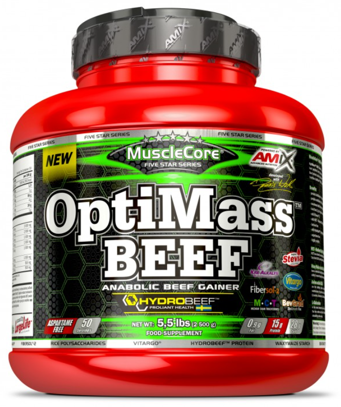 Акція на Amix MuscleCore® OptiMass Beef Gainer 2500 g / 50 servings / wild berries від Stylus