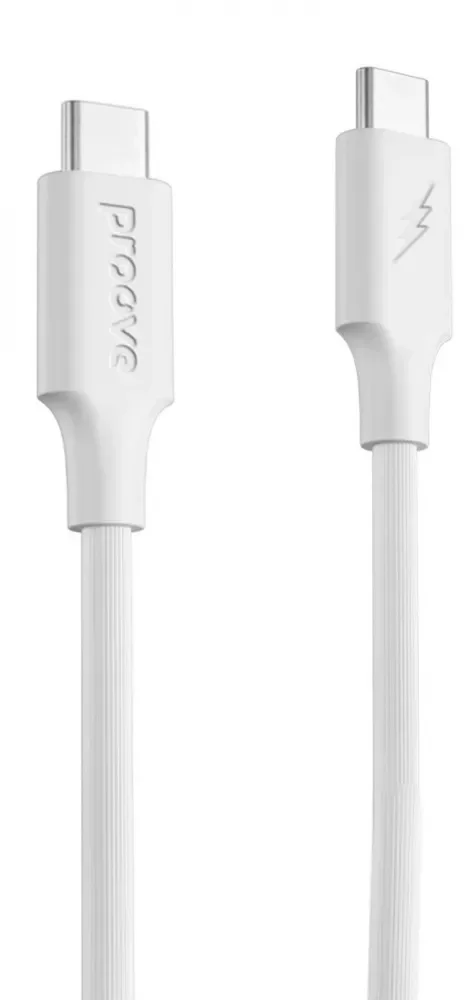 Акція на Proove Cable USB-C to USB-C Striped Silicone 60W 1m White від Stylus