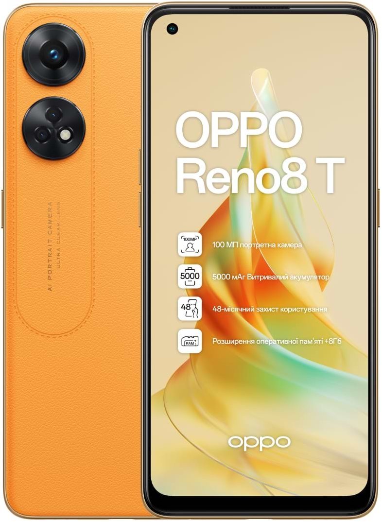 Акція на Oppo Reno 8T 8/128GB Orange Sunset (UA UCRF) від Y.UA