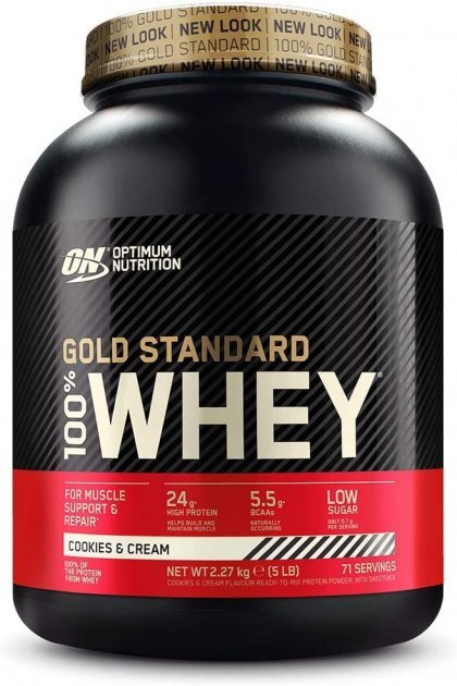 Акція на Optimum Nutrition 100% Whey Gold Standard 2270 g /72 servings/ Cookies Cream від Y.UA