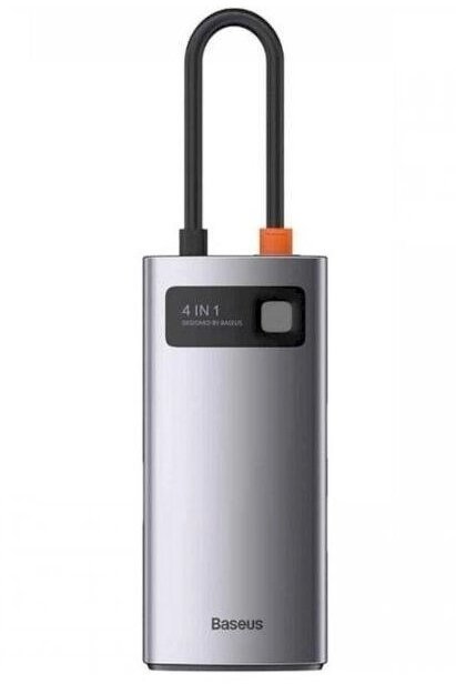 Акція на Baseus Adapter Metal Gleam Series USB-C to 4хUSB3.0+USB-C Gray (WKWG070013) від Stylus