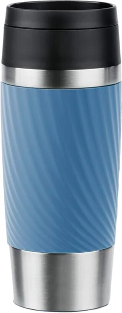 Акція на Термокружка Tefal Travel Mug Classic Twist 360 мл Нержавеющая сталь Голубой (N2024510) від Stylus