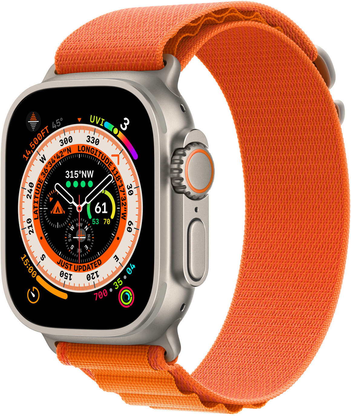 Акція на Apple Watch Ultra Gps + Cellular 49mm Titanium Case with Orange Alpine Loop - Large (MQFM3/MQEV3) від Stylus