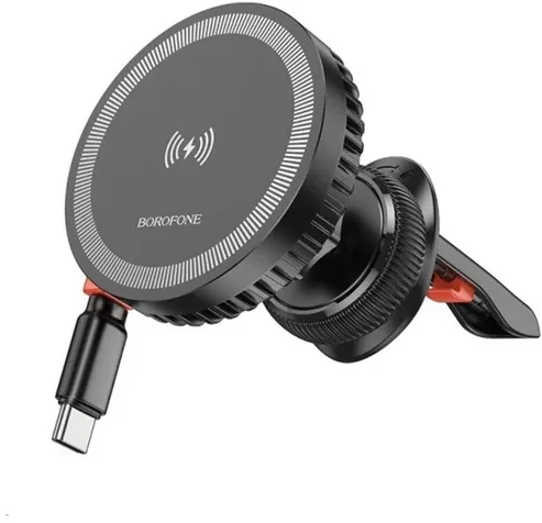 Акція на Borofone Car Holder Air Vent Magnetic BH207 Wireless Charger 15W Black від Stylus