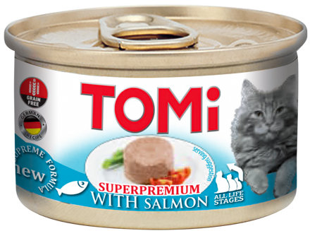 

Консервы для котов TOMi Salmon ЛОСОСЬ, мусс, 85 г