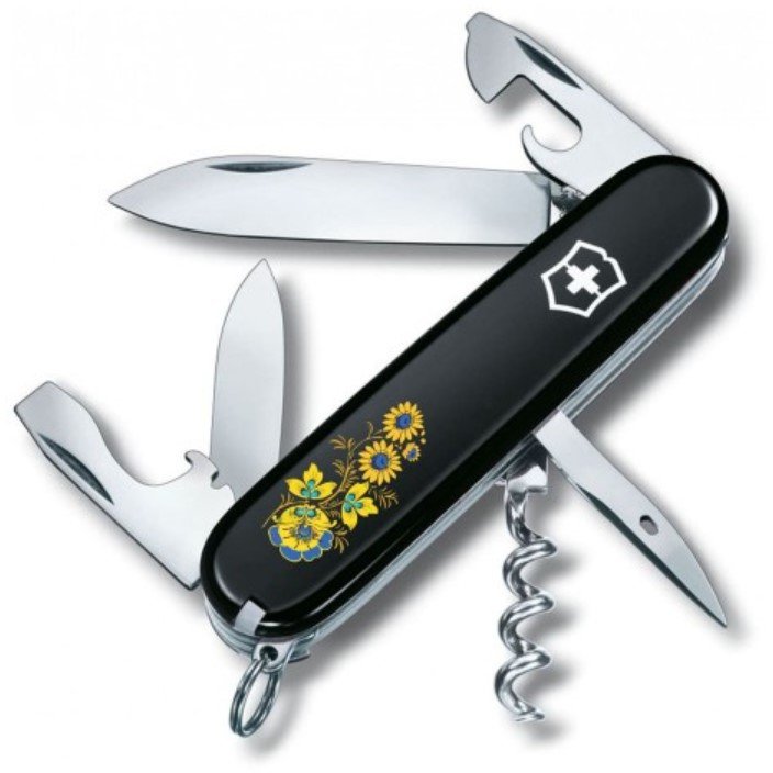 Акція на Victorinox Spartan Ukraine 91мм/12 функций/черный /Цветы (1.3603.3_T1050u) від Stylus