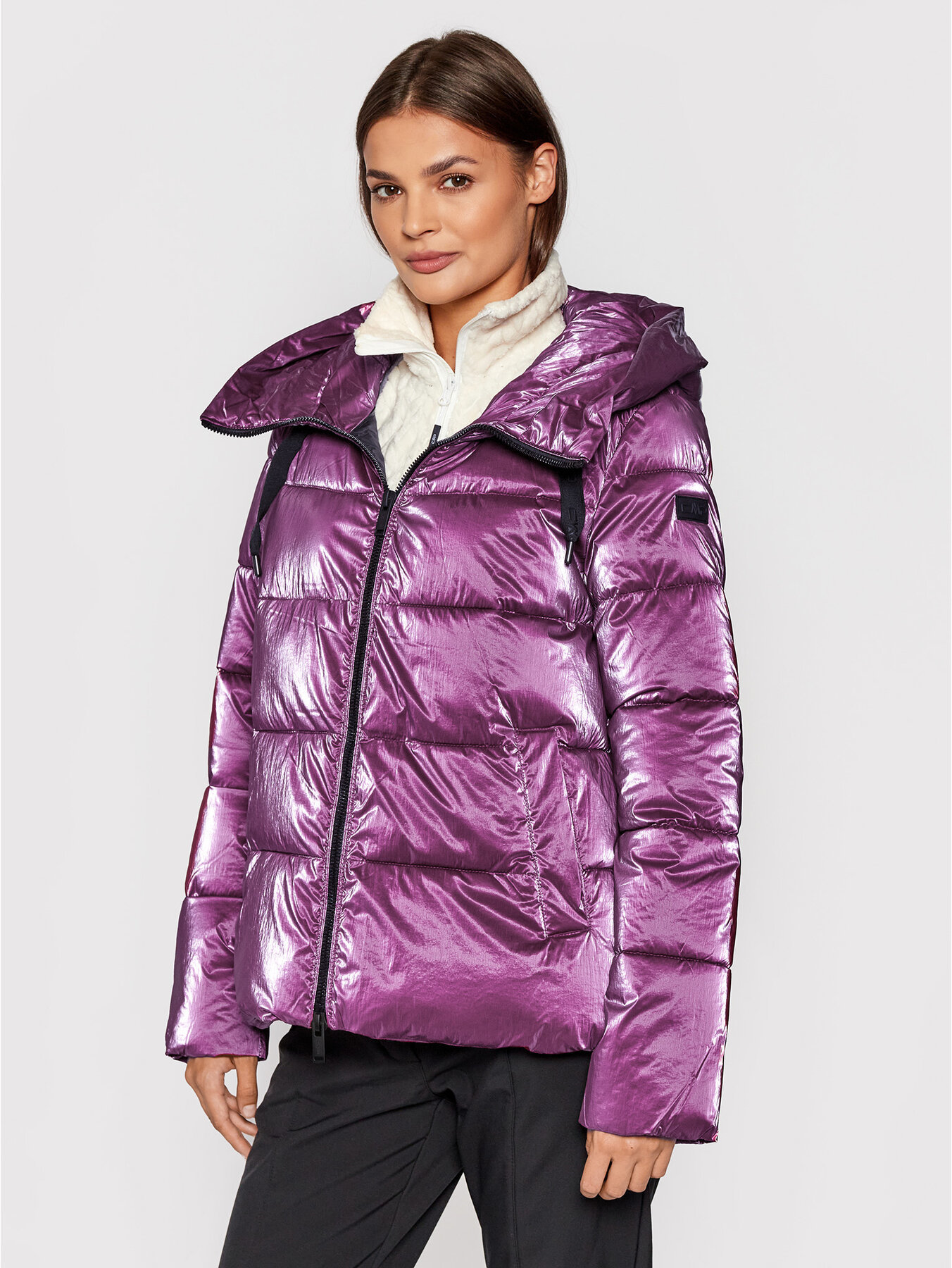 

Куртка Woman Jacket Fix Hood 31K2856-C910 46 фиолетовая демисезон с капюшоном