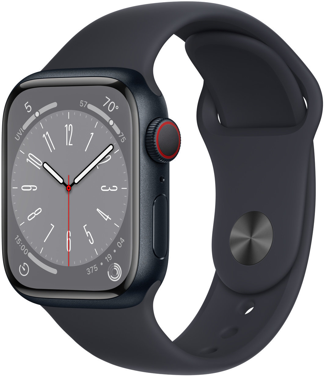 

Apple Watch Series 8 41mm GPS+LTE Midnight Aluminum Case with Midnight Sport Band (MNUV3)