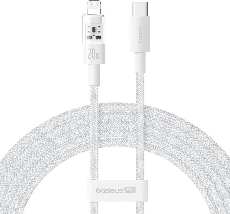 Акція на Baseus Cable USB-C to Lightning Gem Fast-Charging Data 20W 2m White (P10373001211-01) від Stylus