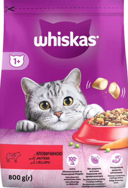 Акція на Сухой корм для кошек Whiskas с говядиной 800 г (5998749144145) від Stylus